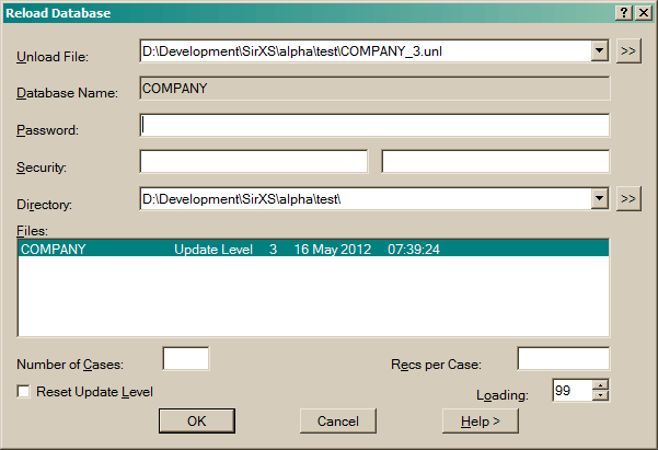 Reload Database